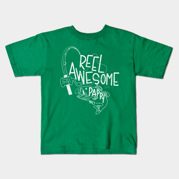 Reel Awesome Pappy Kids T-Shirt by Hannah’s Hand Lettering